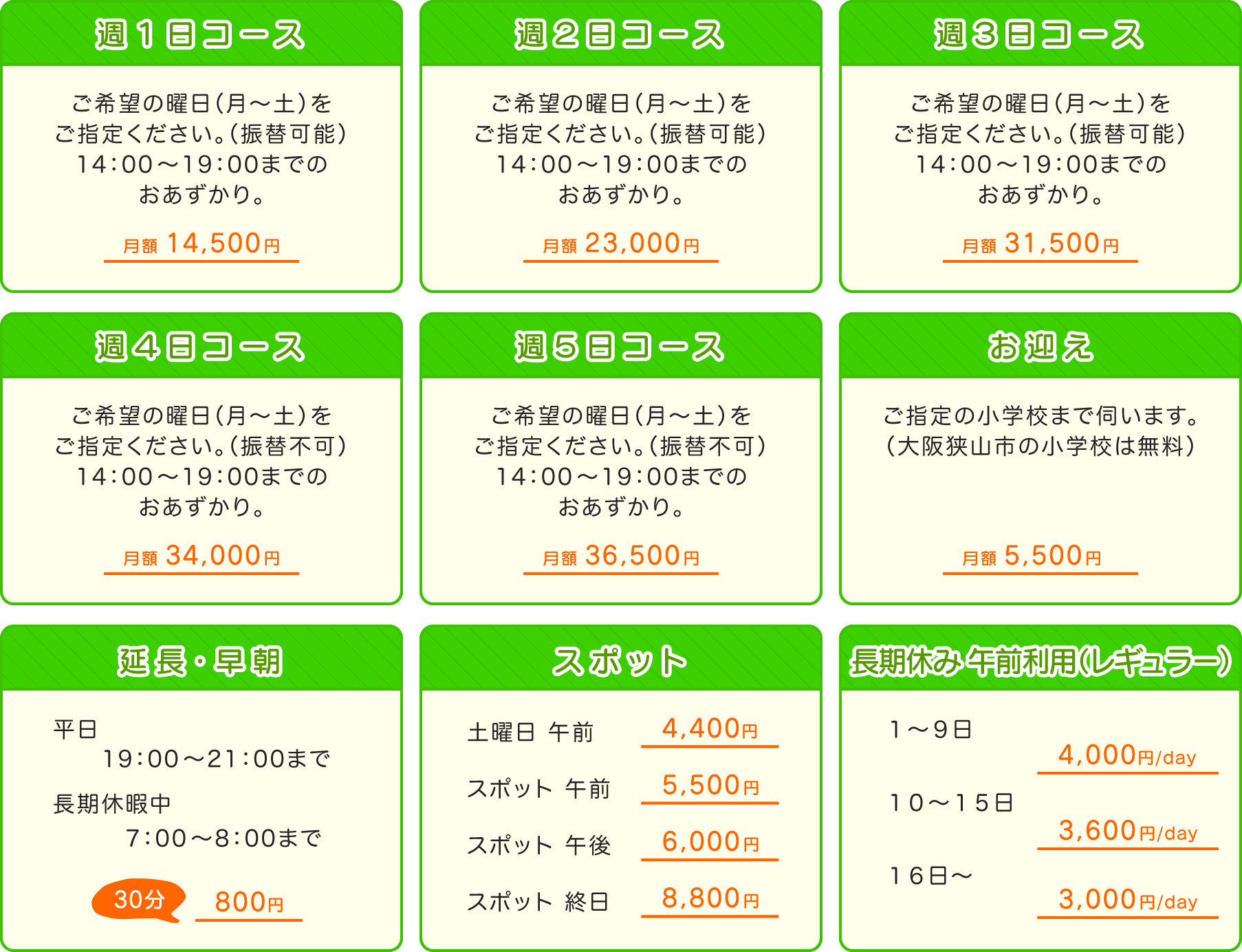 学童保育料金